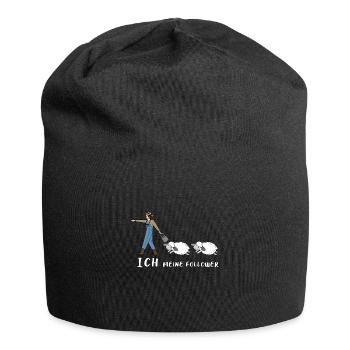 Schafe Hirte Follower Geschenk Schäfer Schafbock - Jersey-Beanie - Schwarz - Vorne