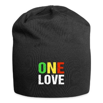 One Love Reggae Musik Jamaica - Jersey-Beanie - Schwarz - Vorne