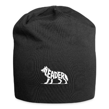 Führungskraft - Motivierendes Wolfslogo - Jersey-Beanie - Schwarz - Vorne