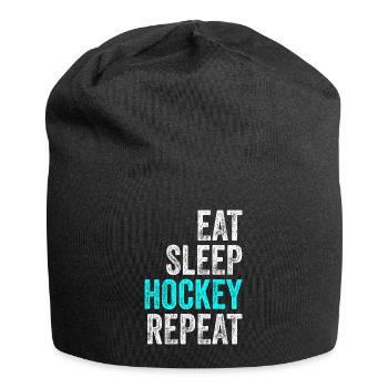 Manger dormir Hockey Répéter le hockey disant vintage - Bonnet en jersey - noir - Devant