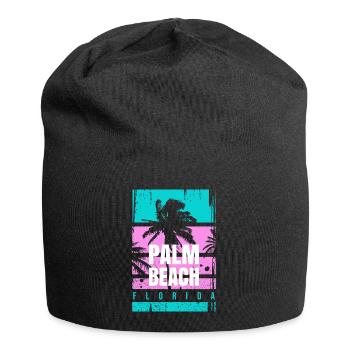Palm Beach Florida Urlaub Mode Geschenk Reise Spaß - Jersey-Beanie - Schwarz - Vorne