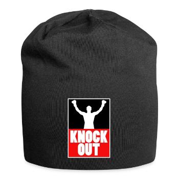 Boxing Knock Out Champion Boxer Sports Gift - Jersey Beanie - black - Front