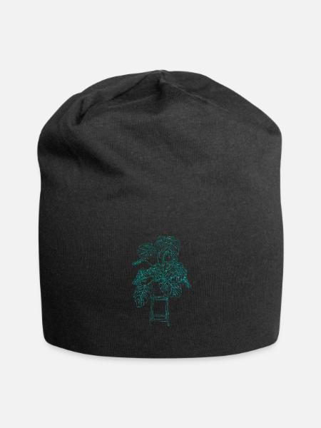 Monstera - Jersey Beanie - black