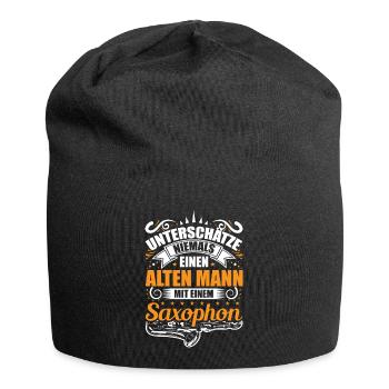 Saxophon Musiker Mann Männer Spruch - Jersey-Beanie - Schwarz - Vorne
