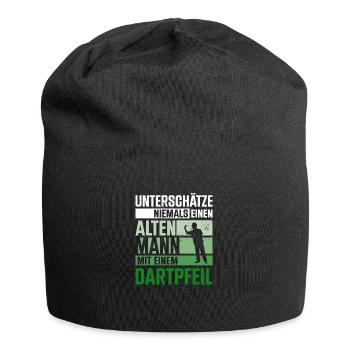 Dartspieler Dartpfeil Dartscheibe Dart Geschenk - Jersey-Beanie - Schwarz - Vorne