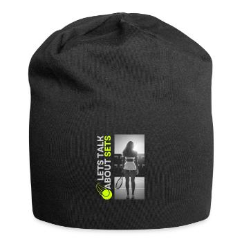 Tennisspieler Tennisschläger Tennisplatz Outfit - Jersey-Beanie - Schwarz - Vorne