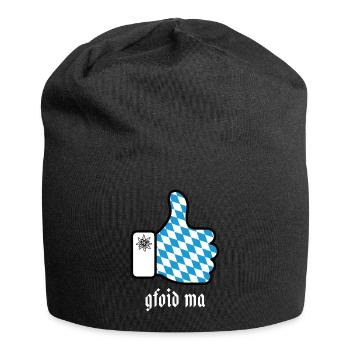 Bayrischer Spruch - Jersey-Beanie - Schwarz - Vorne