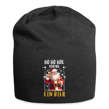 Weihnachtsmann Bier Saufen Alkohol Weihnachten - Jersey-Beanie - Schwarz - Vorne