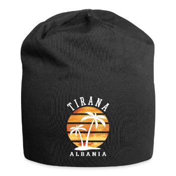 Tirana Tirane Albanie Été Palmiers Plage Mer - Bonnet en jersey - noir - Devant