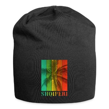Albania Shqipëri Summer Palm Trees Beach Sea Holidays - Jersey Beanie - black - Front