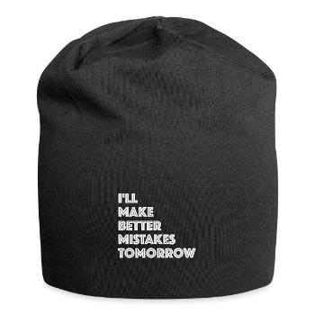 Tomorrow I will make mistakes | funny sayings - Jersey Beanie - black - Front