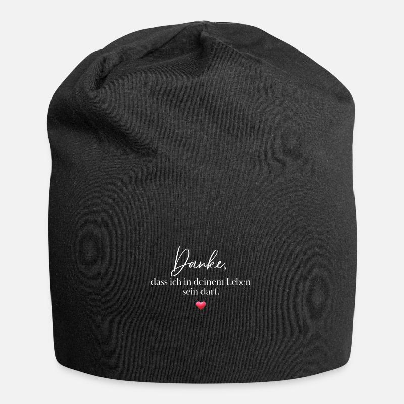 Danke, dass ich in deinem Leben sein darf. - Jersey-Beanie - Schwarz