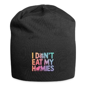 Vegetarian Vegan Veggie Vegetarian - Jersey Beanie - black - Front