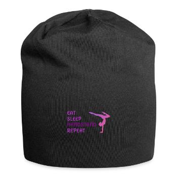 Eat Sleep Handstand Répéter - Bonnet en jersey - noir - Devant