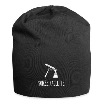 soirée raclette - Bonnet en jersey - noir - Devant