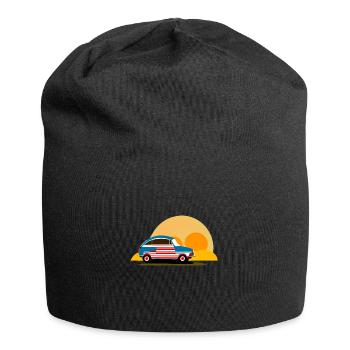 in den Sonnenuntergang - Jersey-Beanie - Schwarz - Vorne