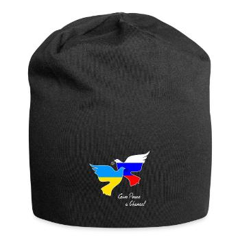 Peace - Ukraine Russland Frieden Friedenstauben - Jersey-Beanie - Schwarz - Vorne
