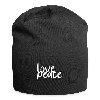 Love Peace. Statement for peace. - Jersey Beanie - black - Front