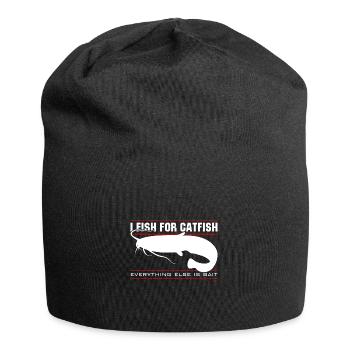 Ich fische Welse - alles andere sind Köder - Jersey-Beanie - Schwarz - Vorne