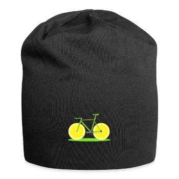 Lemon bicycle. Citrus bike. Cyclist gifts. Nature - Jersey Beanie - black - Front