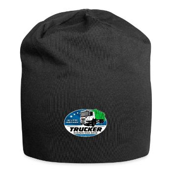 Müllauto - Müllfahrzeug - Jersey-Beanie - Schwarz - Vorne
