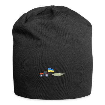 Ukrainian farmer steals Kiev tractor tank - Jersey Beanie - black - Front