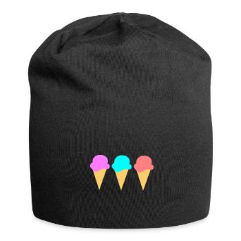 Ice Cream Ice Cream Strawberry Ice Cream Summer Festival - Jersey Beanie - black - Front