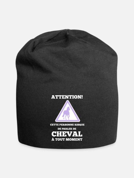 fan de chevaux - Bonnet en jersey - noir