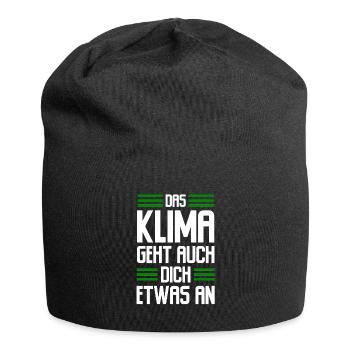 Klima geht dich was an! Klimawandel/Umwelt/Grün - Jersey-Beanie - Schwarz - Vorne
