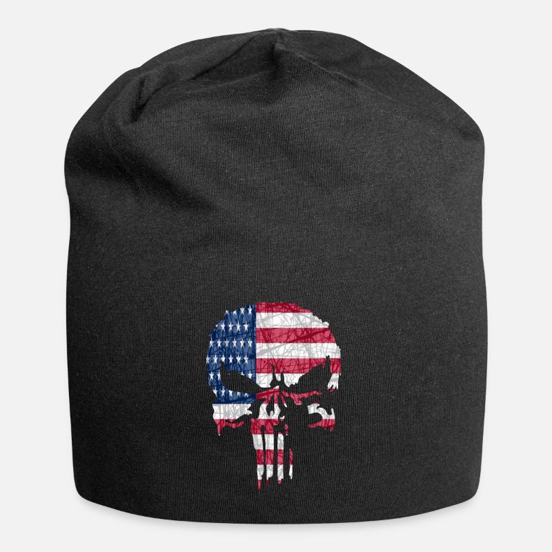 Skull usa - Jersey-Beanie - Schwarz