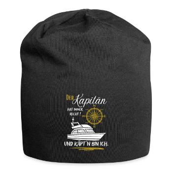 Kapitän Geschenk / Der Kapitän hat immer recht ... - Jersey-Beanie - Schwarz - Vorne