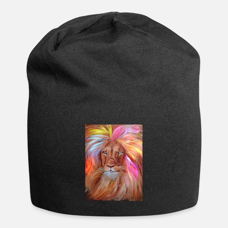 Pink Lion - Jersey Beanie - black