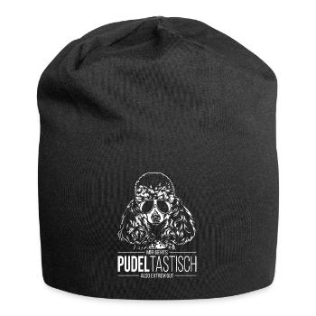 PUDELTASTISCH Zwergpudel Spruch Hundespruch Hunde - Jersey-Beanie - Schwarz - Vorne