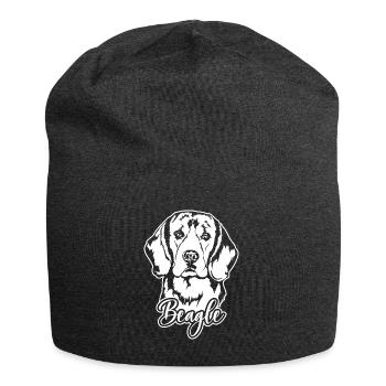 BEAGLE Hundeportrait Hund Hunde Wilsigns Jagdhund - Jersey-Beanie - Anthrazit - Vorne