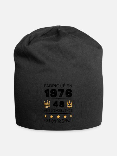 Fabriqué En 1976 Né En 1976 48 Ans Anniversaire - Bonnet en jersey - noir