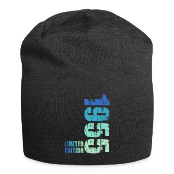 70th birthday born in 1955 - Jersey Beanie - charcoal grey - Front