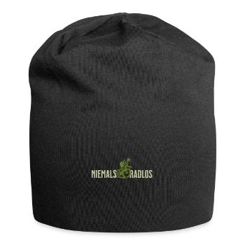 Niemals Radlos, Rennrad, Gravel, Radsport, grün - Jersey-Beanie - Schwarz - Vorne