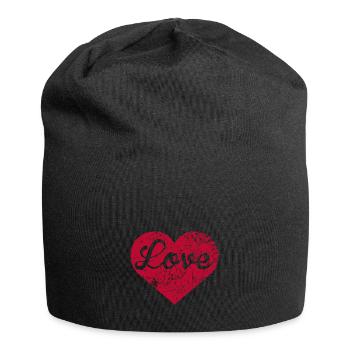 Love Heart - Jersey Beanie - black - Front
