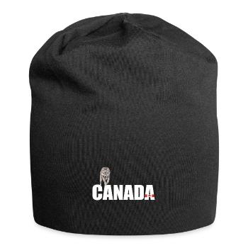 Le Canada avec Wolf - Bonnet en jersey - noir - Devant