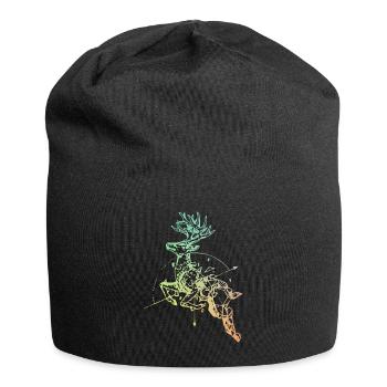 Cerf avec boussole - Bonnet en jersey - noir - Devant