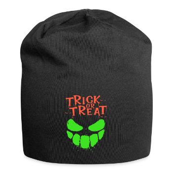 Halloween Effrayant Visage, Truc ou Gâterie - Bonnet en jersey - noir - Devant