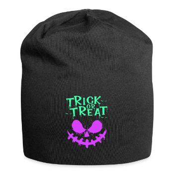Halloween Effrayant Visage, Truc ou Gâterie - Bonnet en jersey - noir - Devant