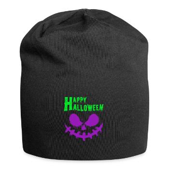 Citrouille d’Halloween, Joyeux Halloween - Bonnet en jersey - noir - Devant