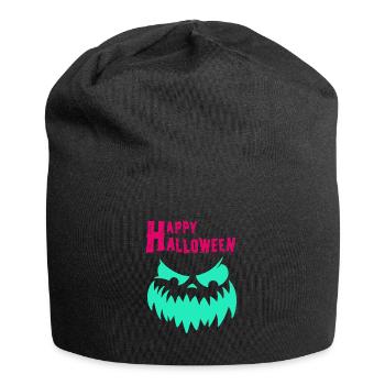 Citrouille d’Halloween, Joyeux Halloween - Bonnet en jersey - noir - Devant