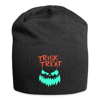 Halloween Effrayant Visage, Truc ou Gâterie - Bonnet en jersey - noir - Devant