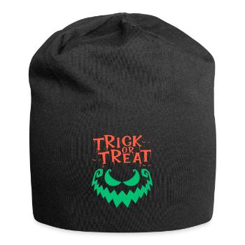 Halloween Effrayant Visage, Truc ou Gâterie - Bonnet en jersey - noir - Devant