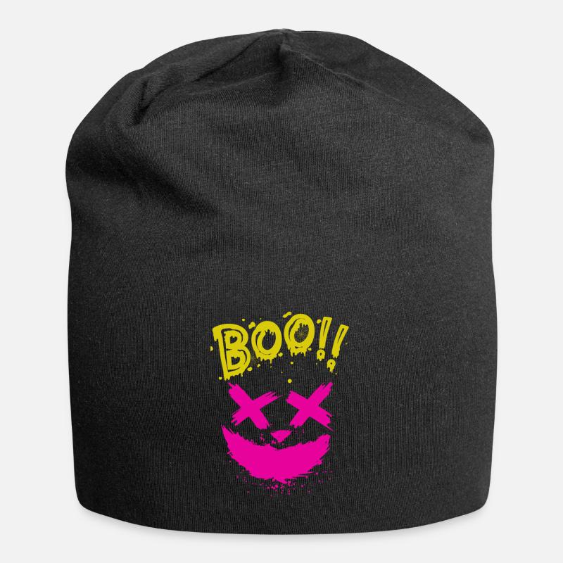 Halloween Scary Face, Boo - Jersey Beanie - black