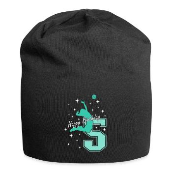 5. Geburtstag Volleyball Volleyballspielerin - Jersey-Beanie - Schwarz - Vorne