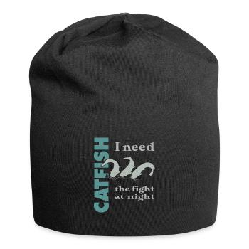 Combat de pêche au poisson-chat avec le poisson-chat fort - Bonnet en jersey - noir - Devant