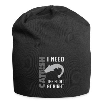 Combat de pêche au poisson-chat avec le poisson-chat fort - Bonnet en jersey - noir - Devant